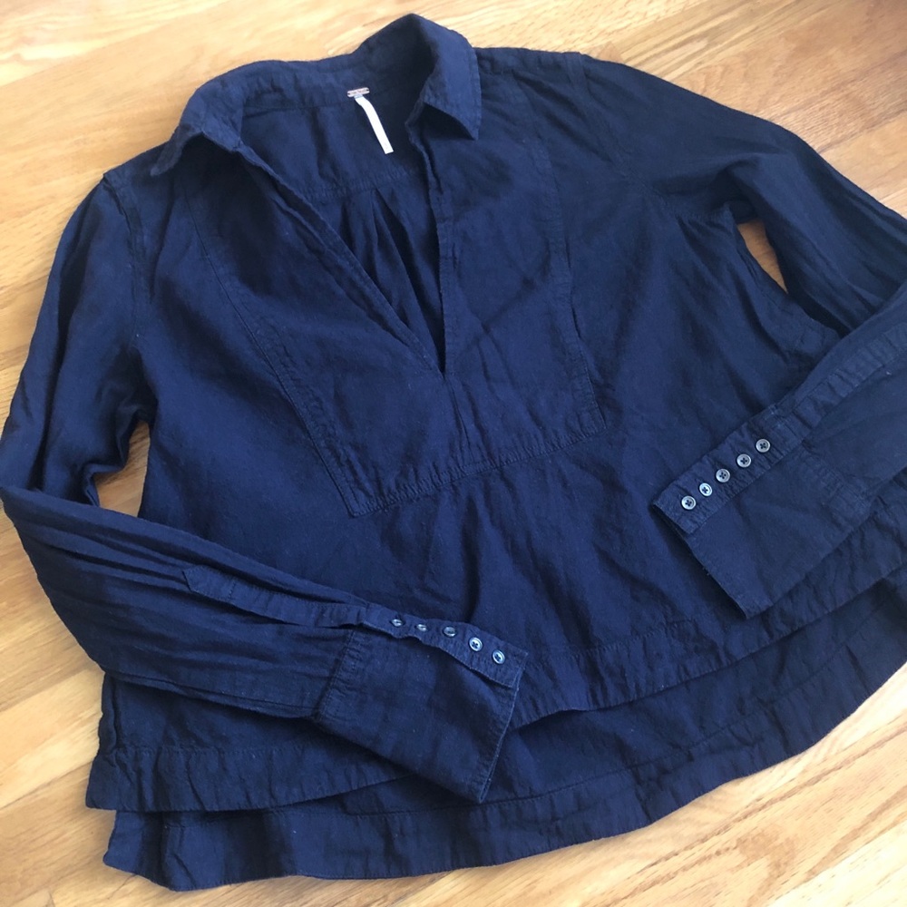 Free People Linen Longsleeve